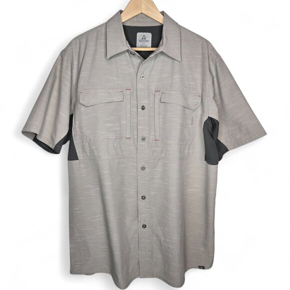 Ascend Cargo Tech Shirt Men's Heathered Vented Back Fishing Hiking Outdoor L - Picture 1 of 8